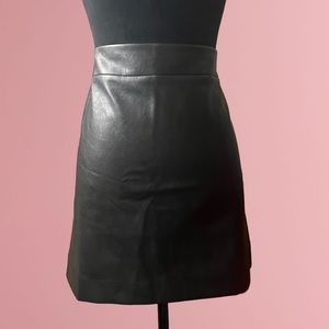 Faux-leather A-line Mini Skirt Size 2